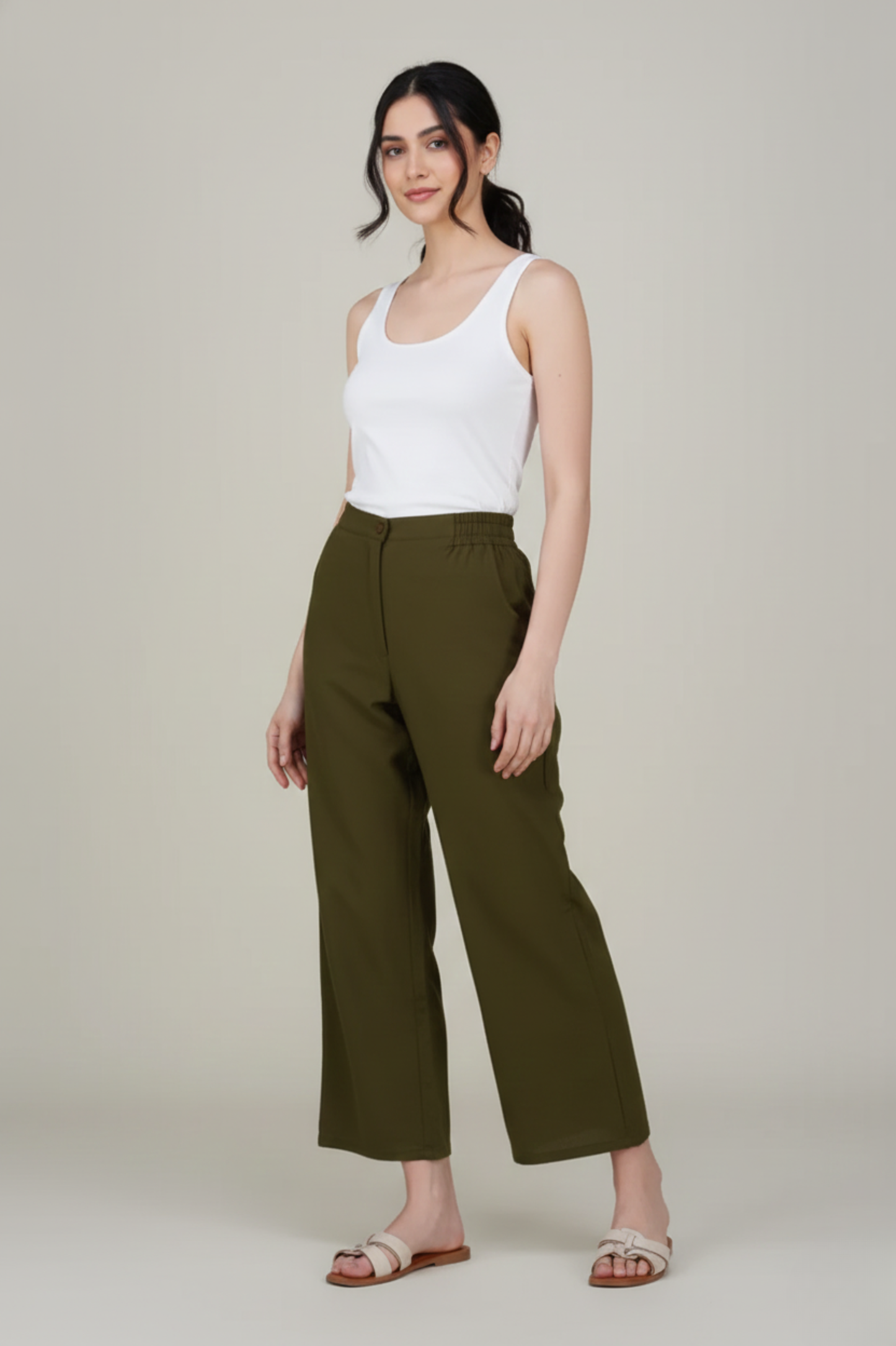 Olive Green Premium Formal Cotton Pant