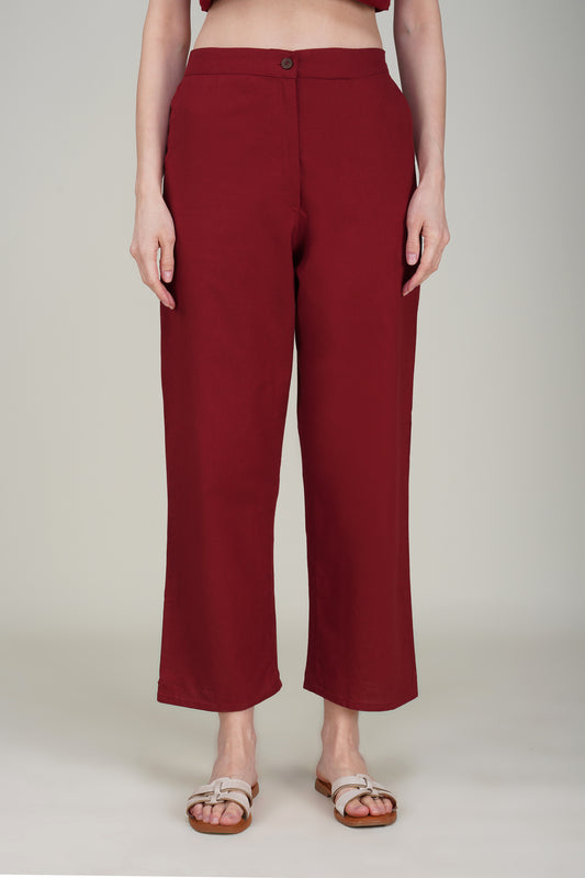 Maroon Premium Formal Cotton Pant