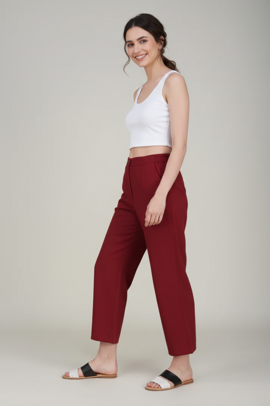 Maroon Premium Formal Cotton Pant