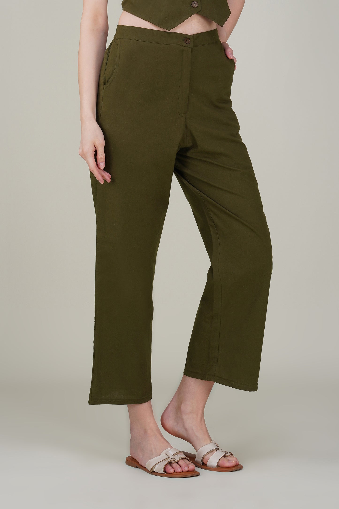 Olive Green Premium Formal Cotton Pant