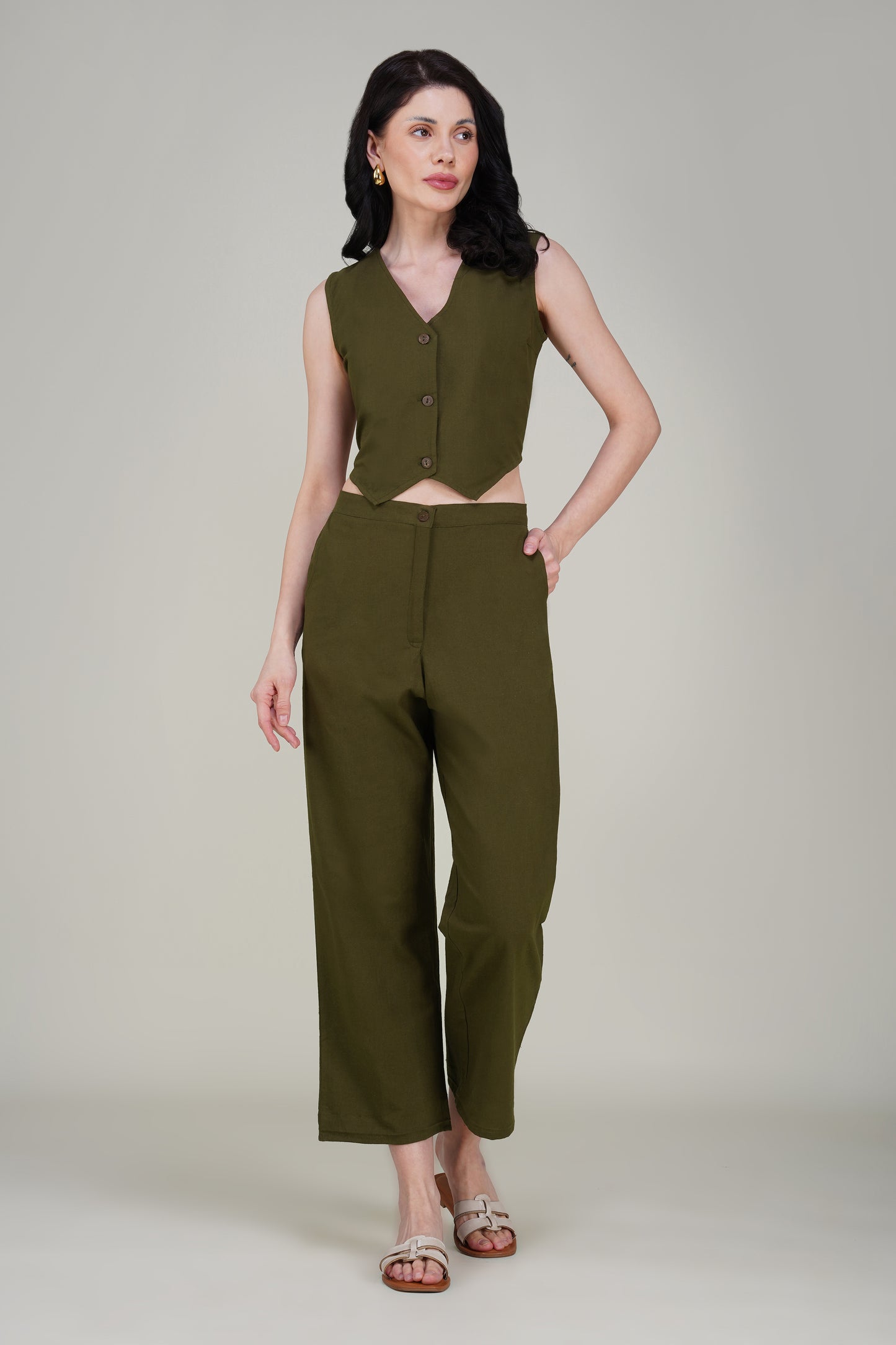 Olive Green Premium Formal Cotton Pant