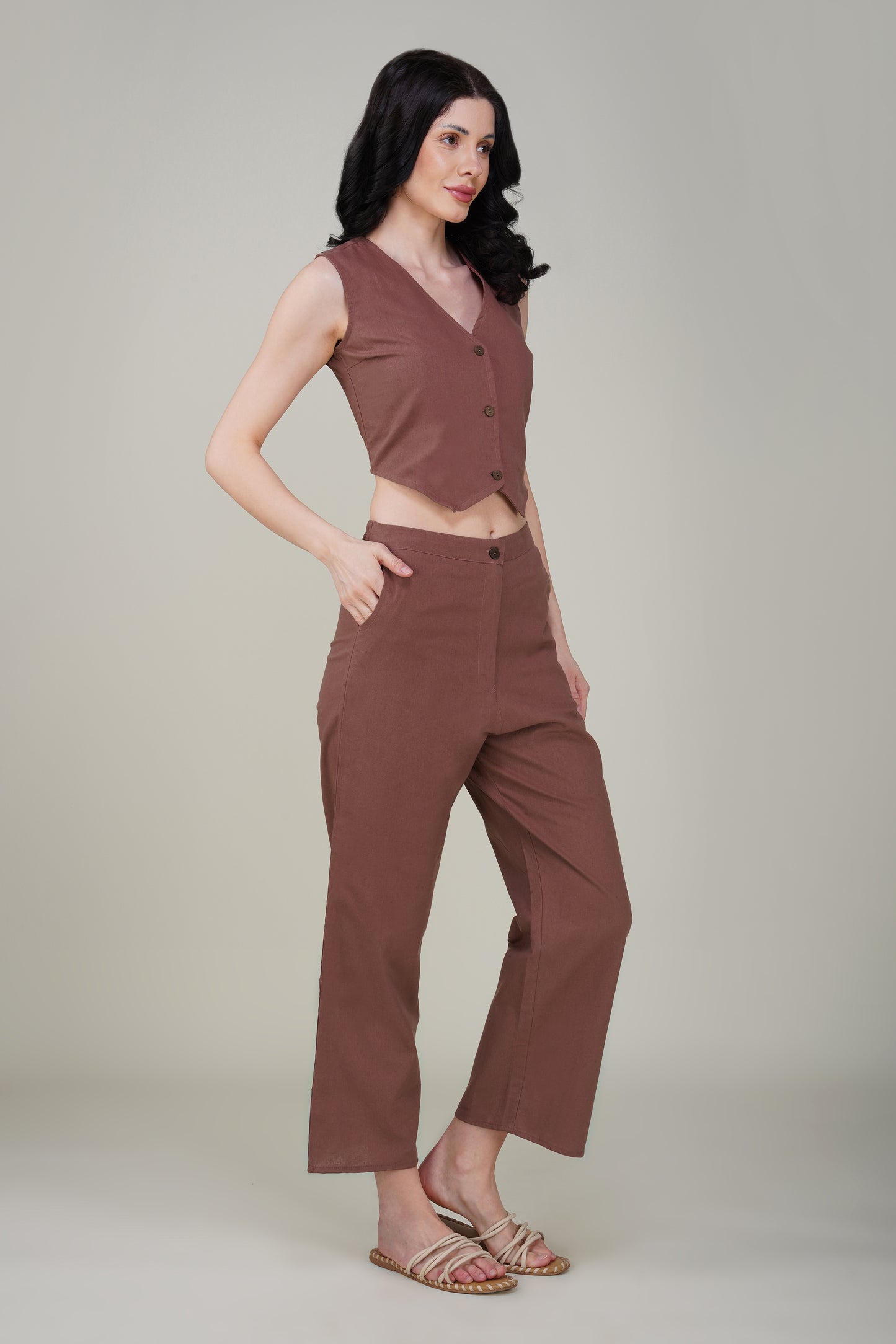 Rose Taupe Premium Formal Cotton Pant