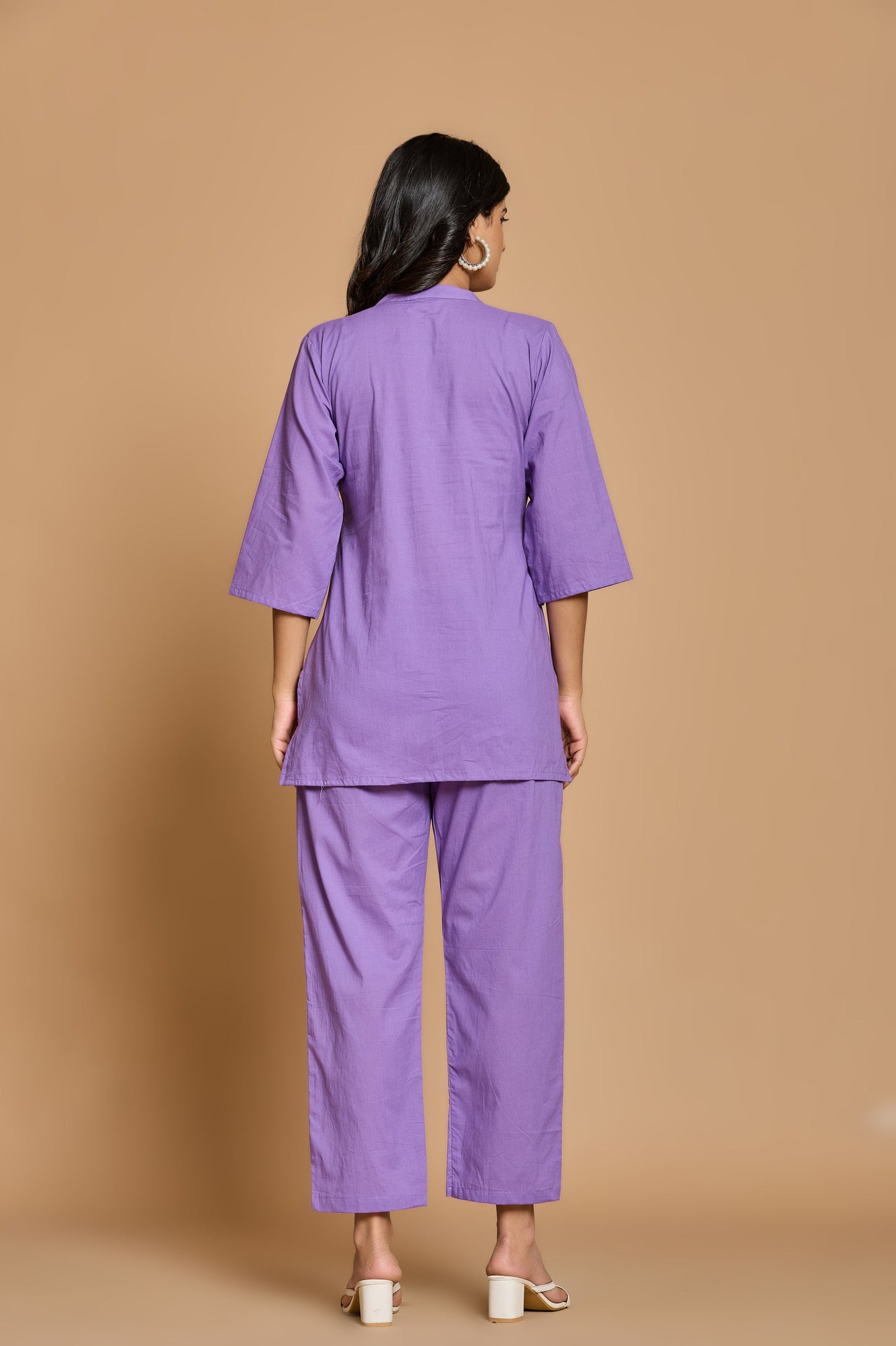 Lavender Solid Cotton Co-ord Set