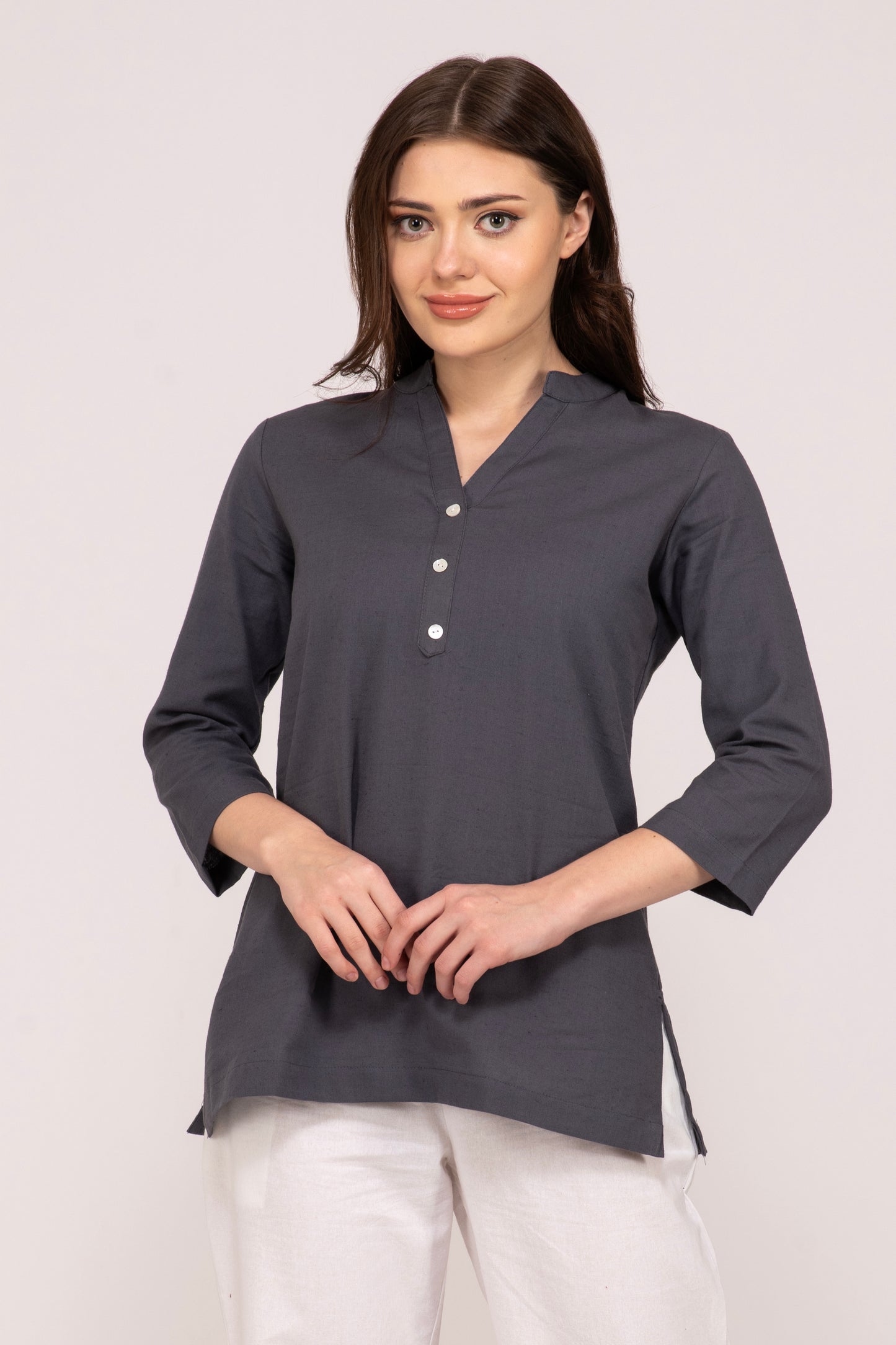 Slate Grey cotton Kurti For Women