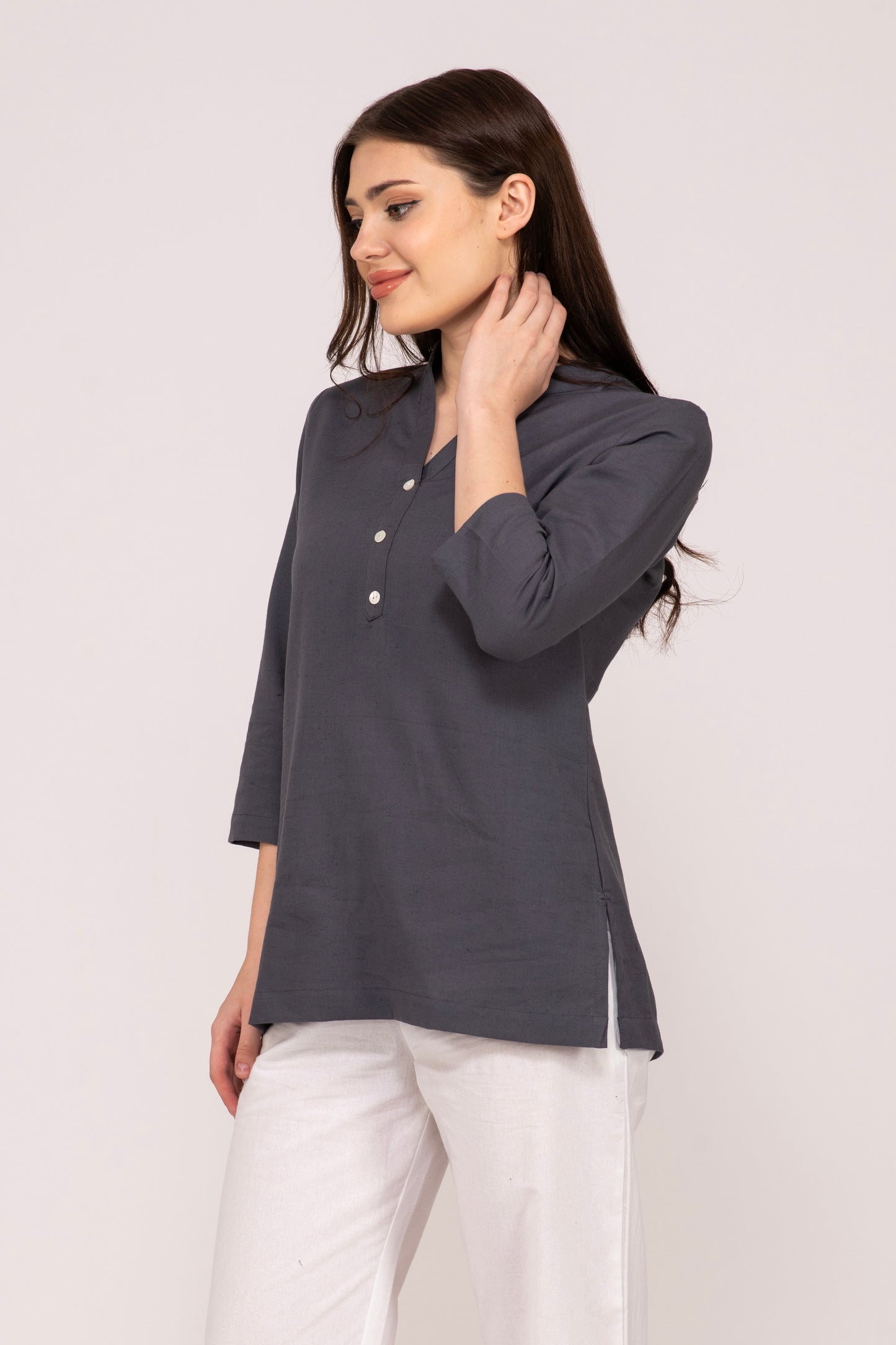 Slate Grey Short Kurti