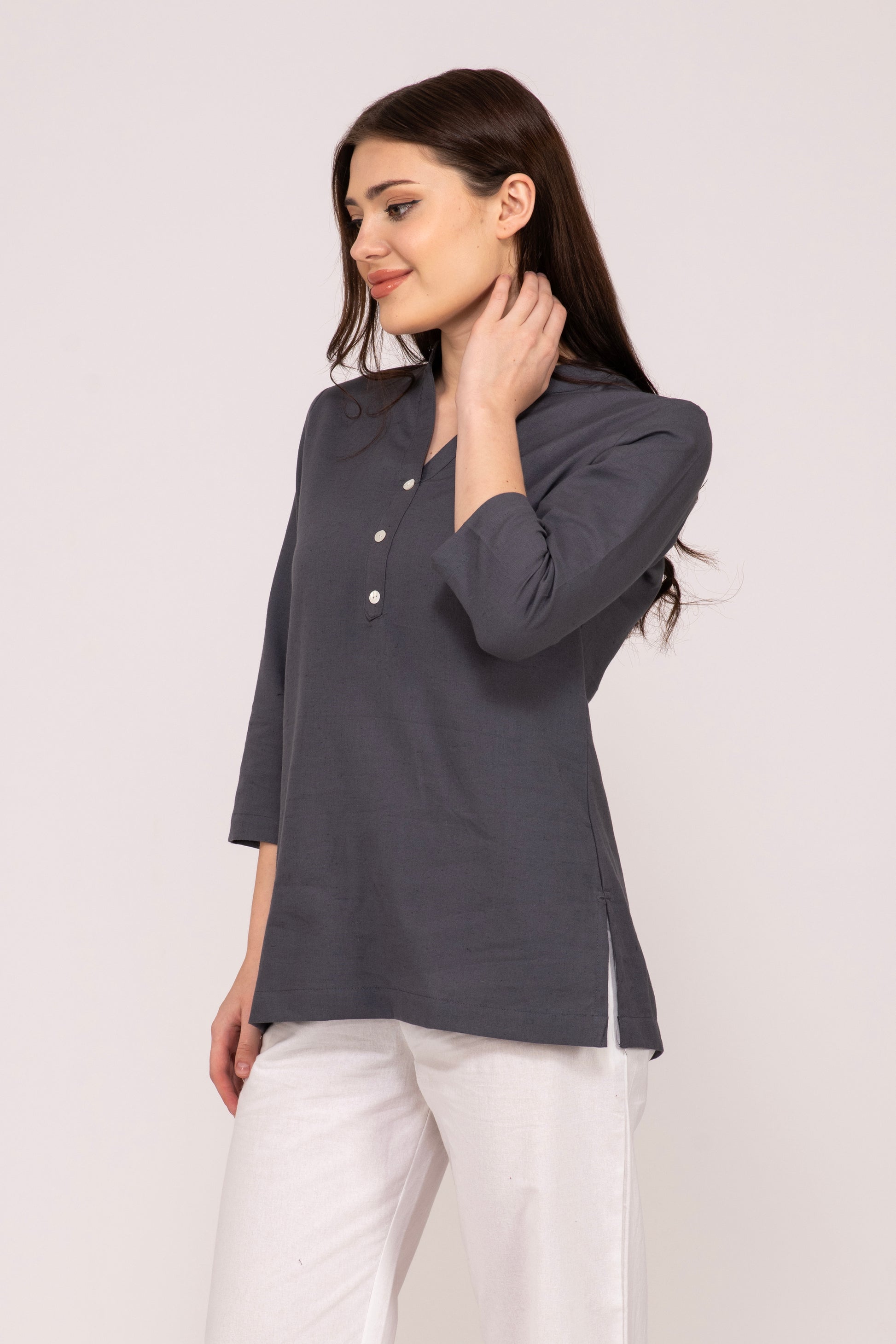Slate Grey Short Kurti
