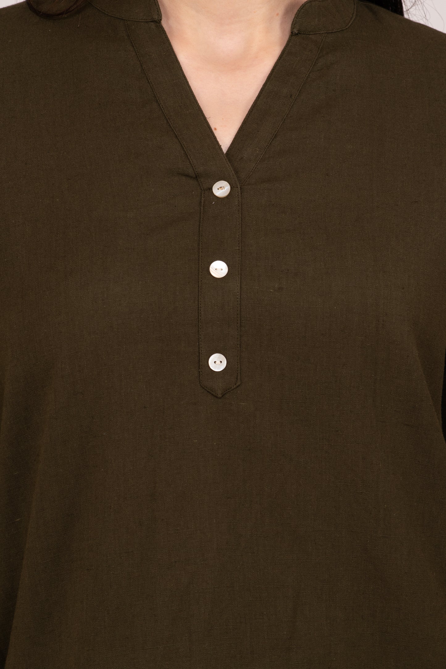 Olive Green Short Kurti