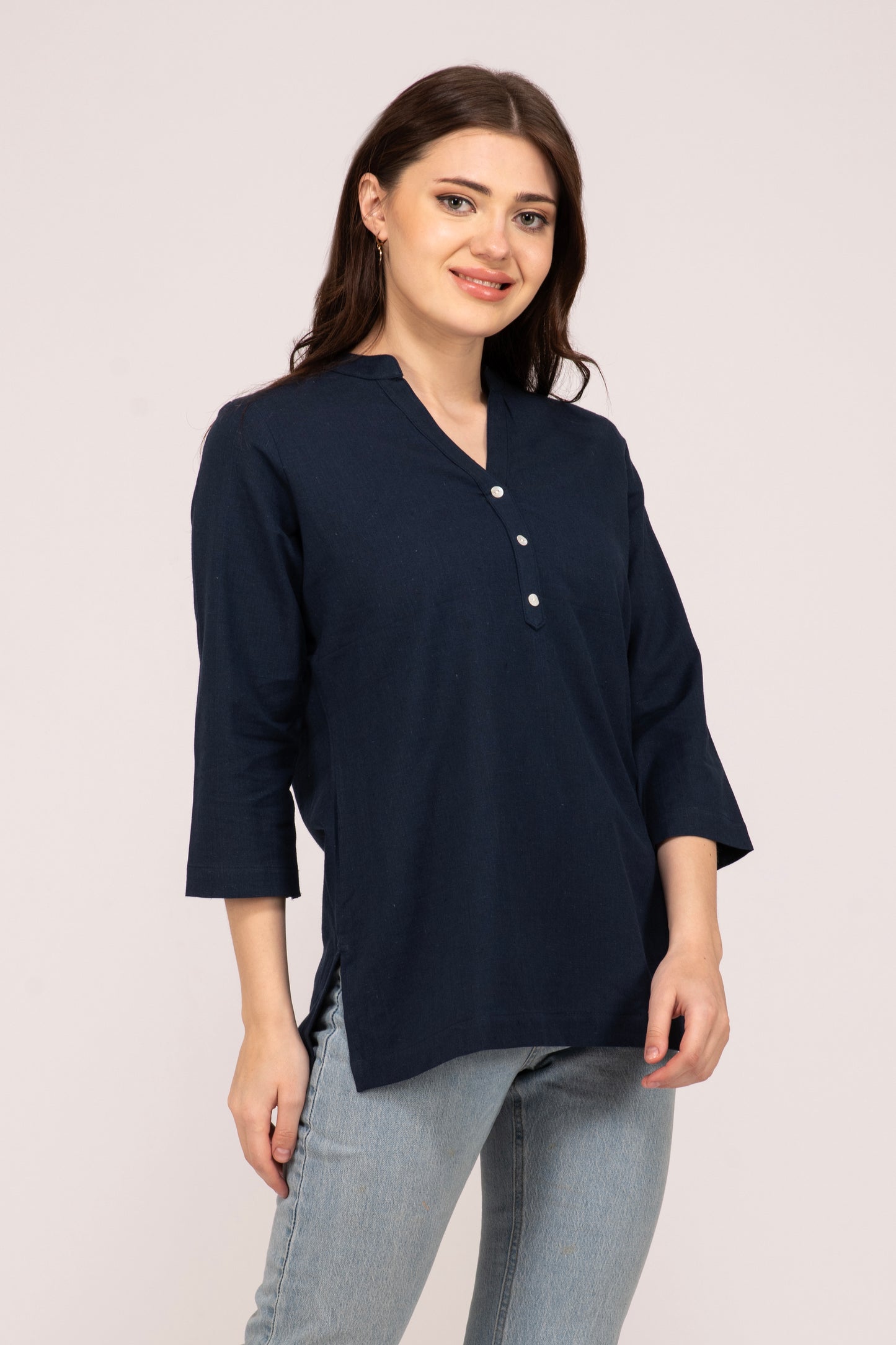Navy Blue Short Kurti for Women Online at Albelie.
