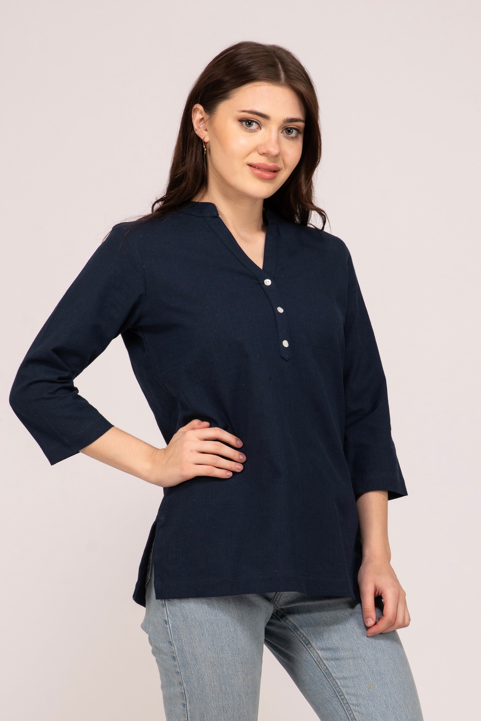 Navy Blue Short Kurti