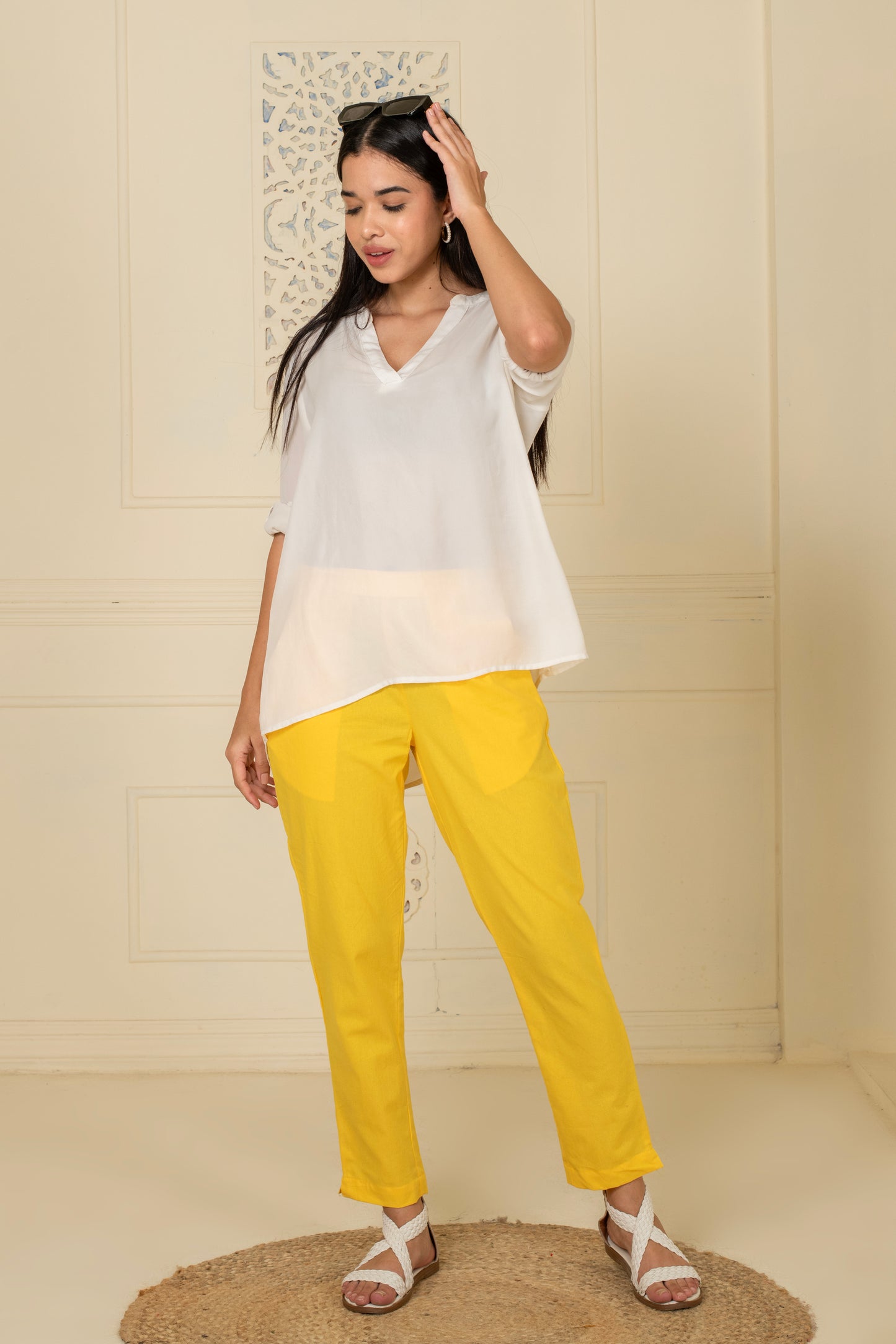 Warm Yellow Everyday Cotton Pant