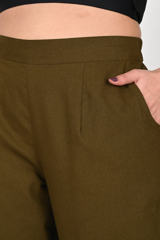 Olive Green Everyday Cotton Pant