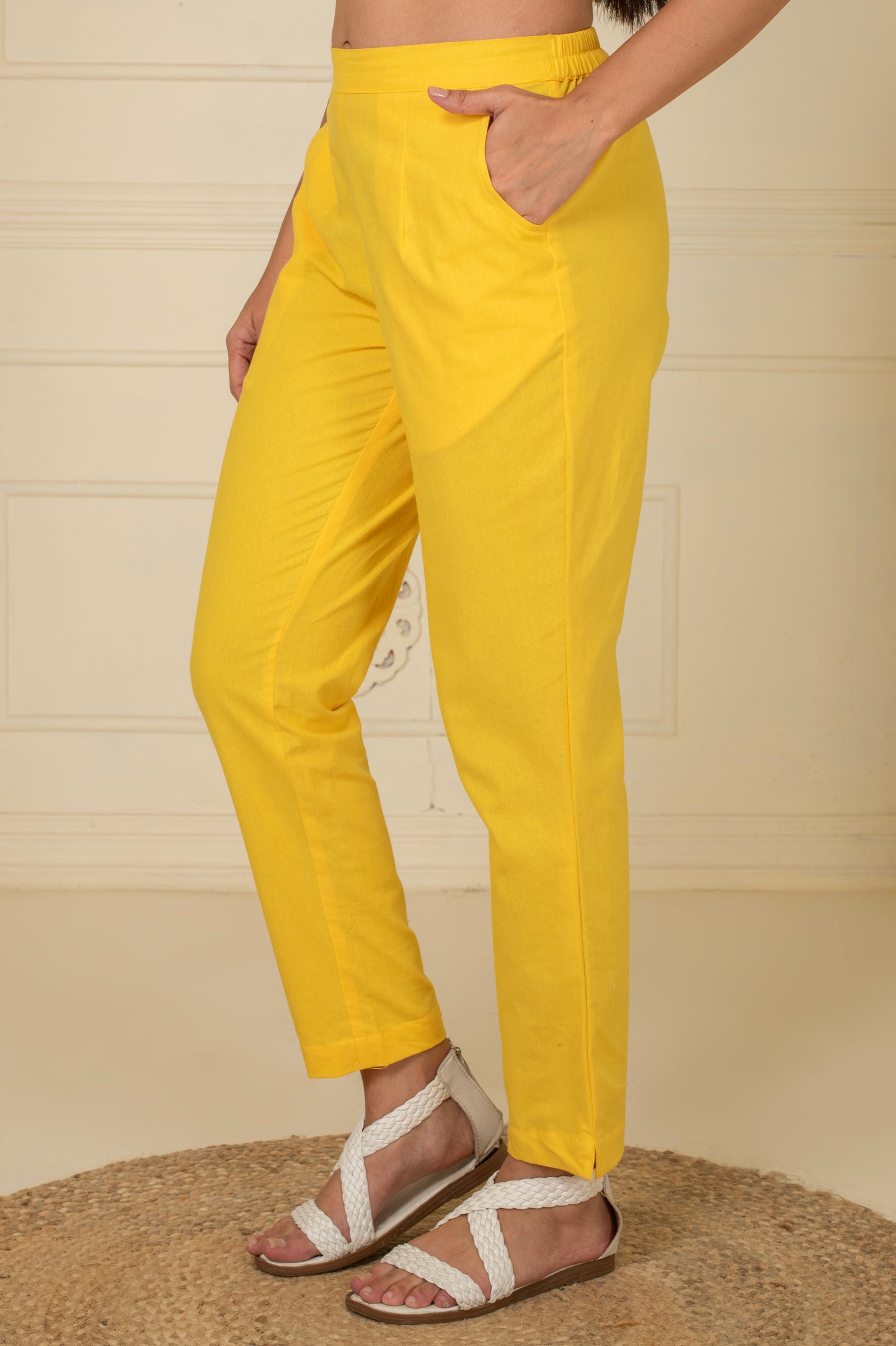 Warm Yellow Everyday Cotton Pant