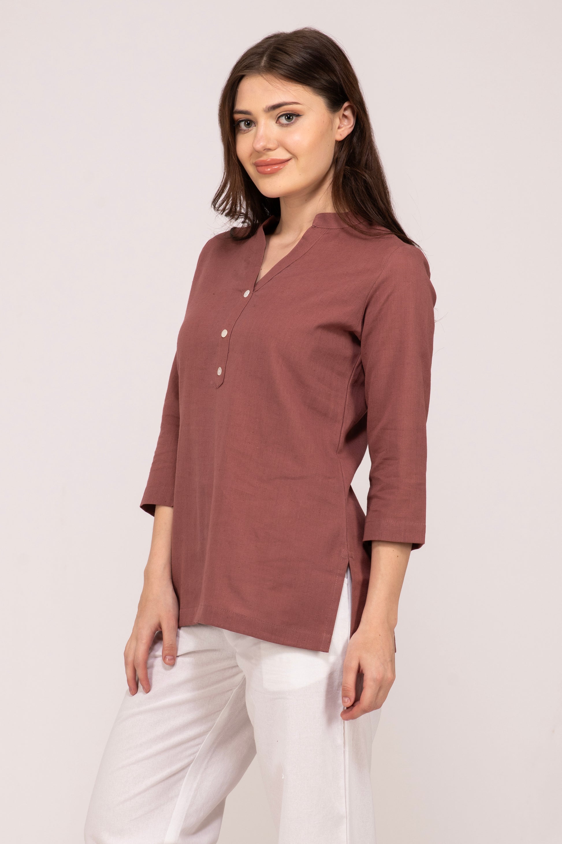 Buy Rose Taupe Short Kurti for Women Online at Albelie.
