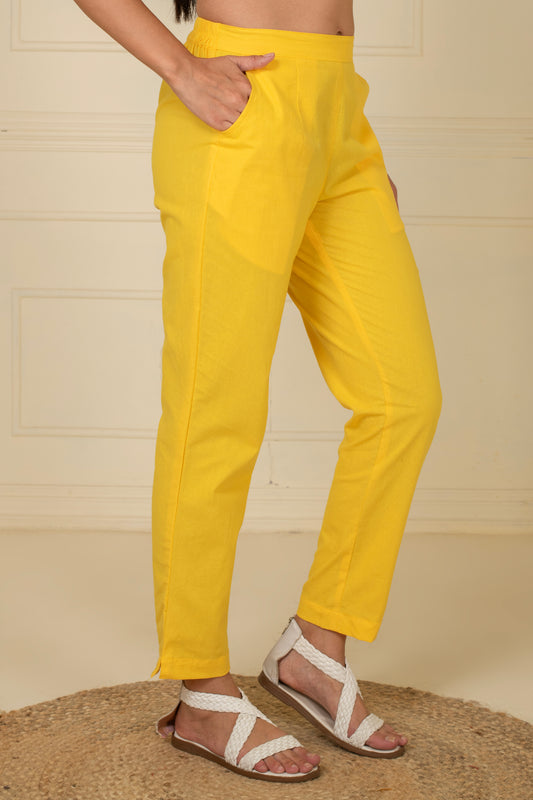 Warm Yellow Everyday Cotton Pant