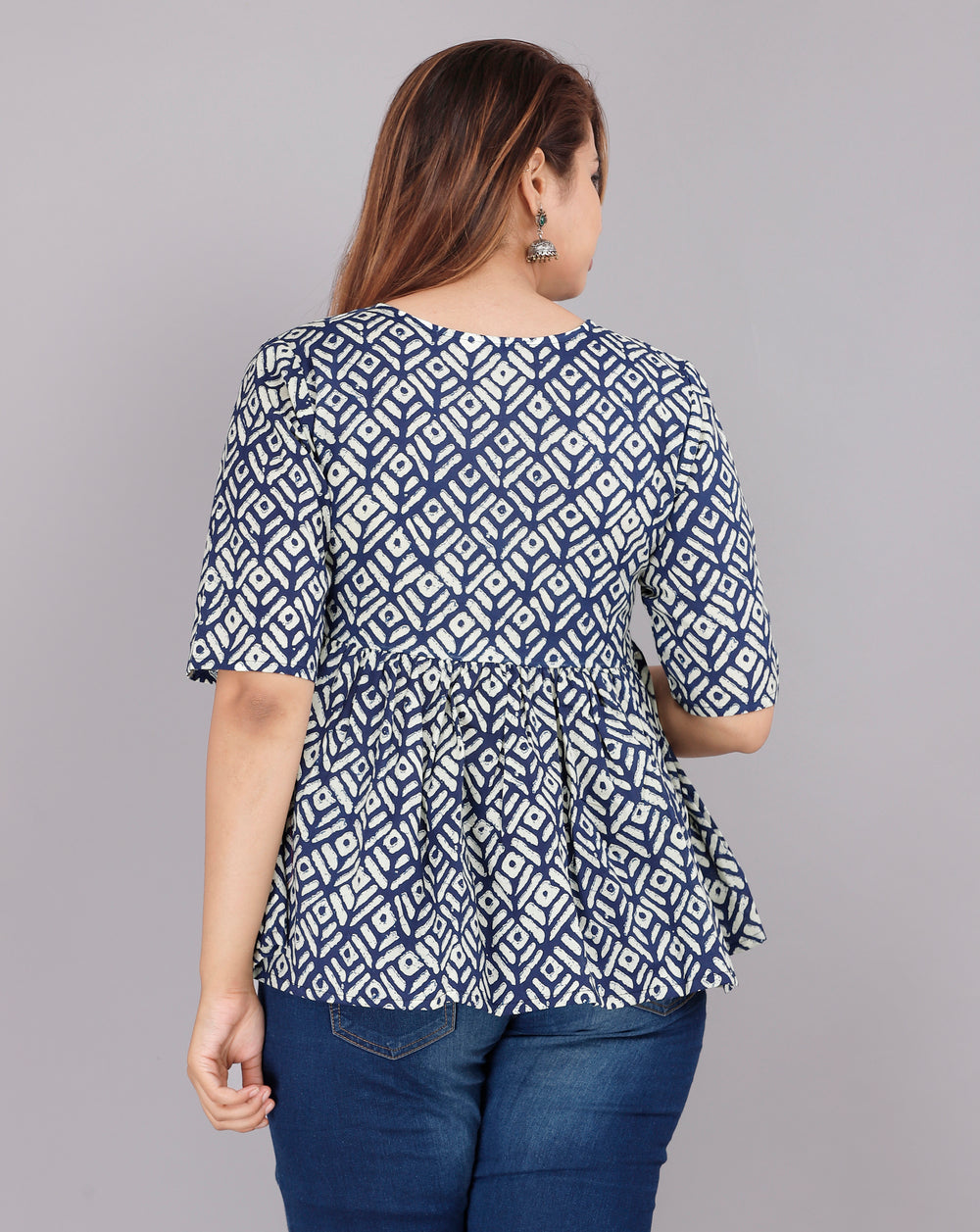 Blue Abstract Everyday short Kurta