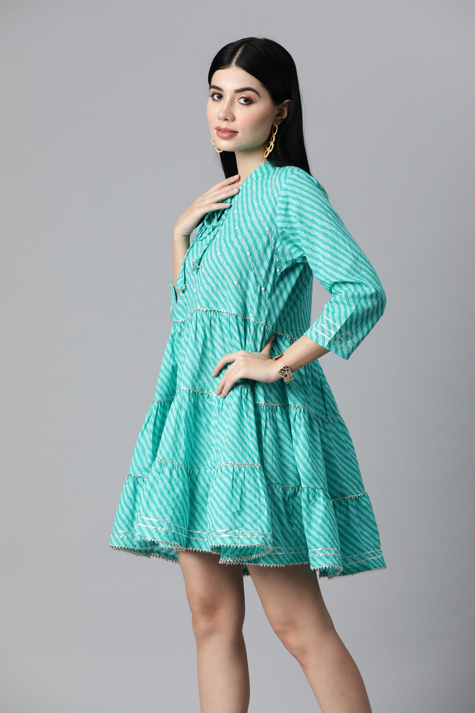 Rama Green Flare Dress