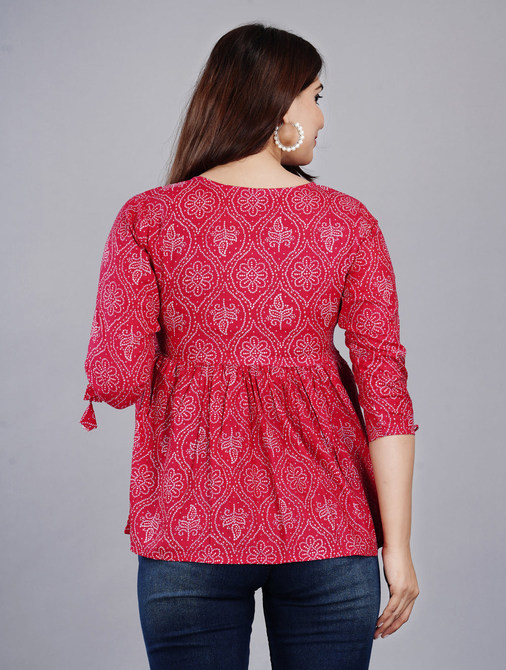 Pink Boota Design Everyday Short Kurta