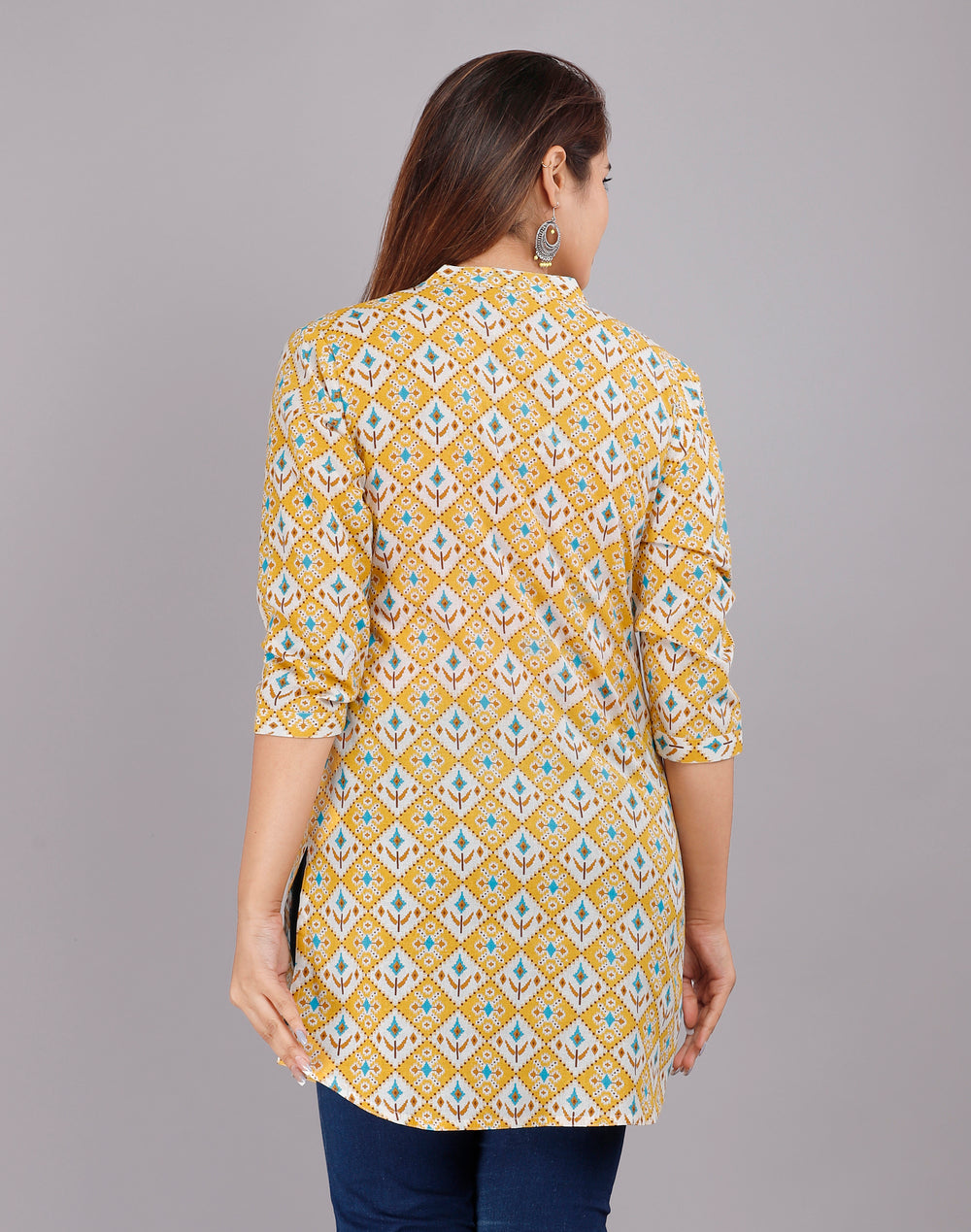 Yellow Floral Everyday Mid-Length Kurta