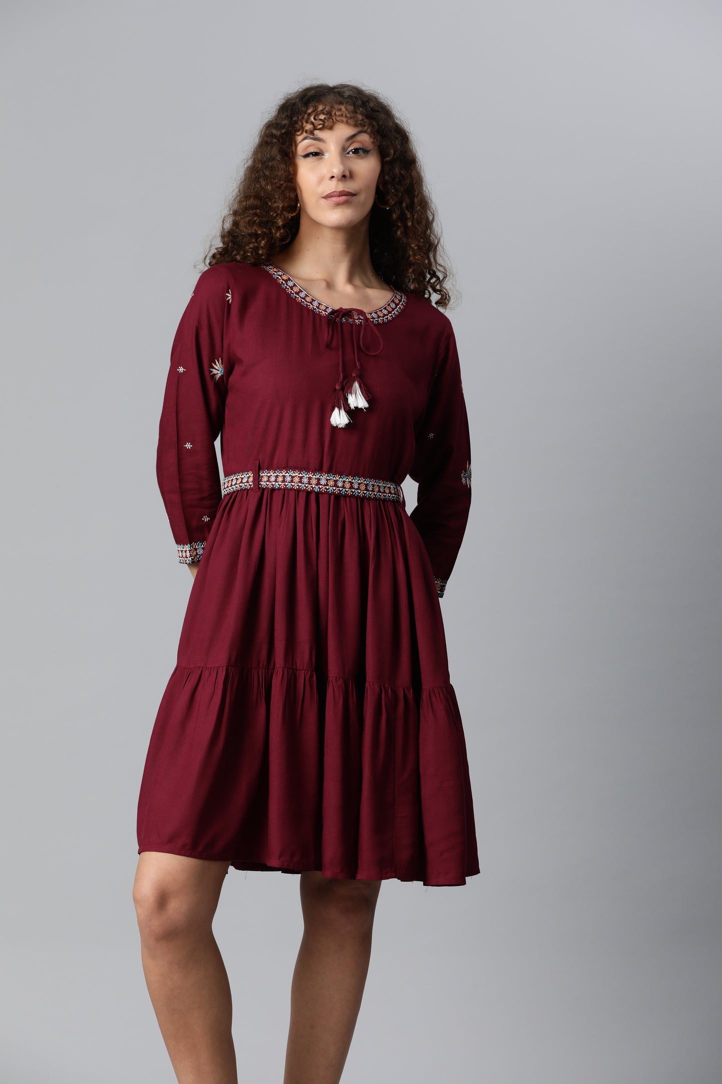 Wine Flare Dress