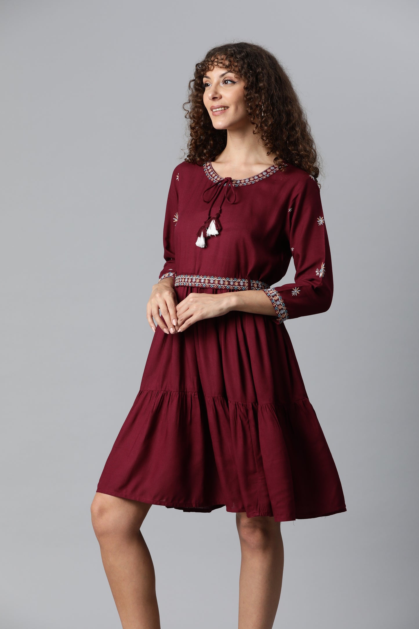 Wine Flare Dress