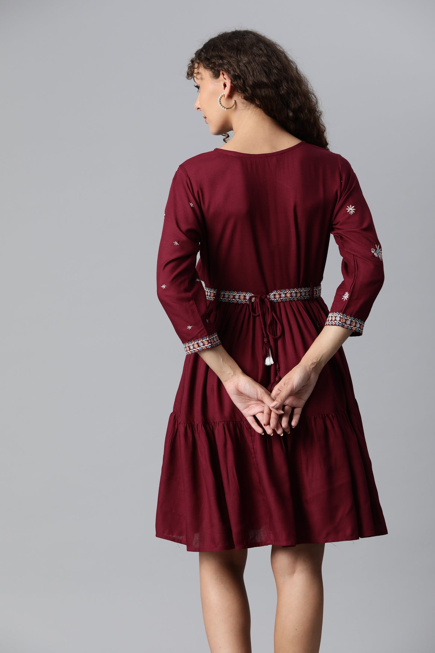 Wine Flare Dress