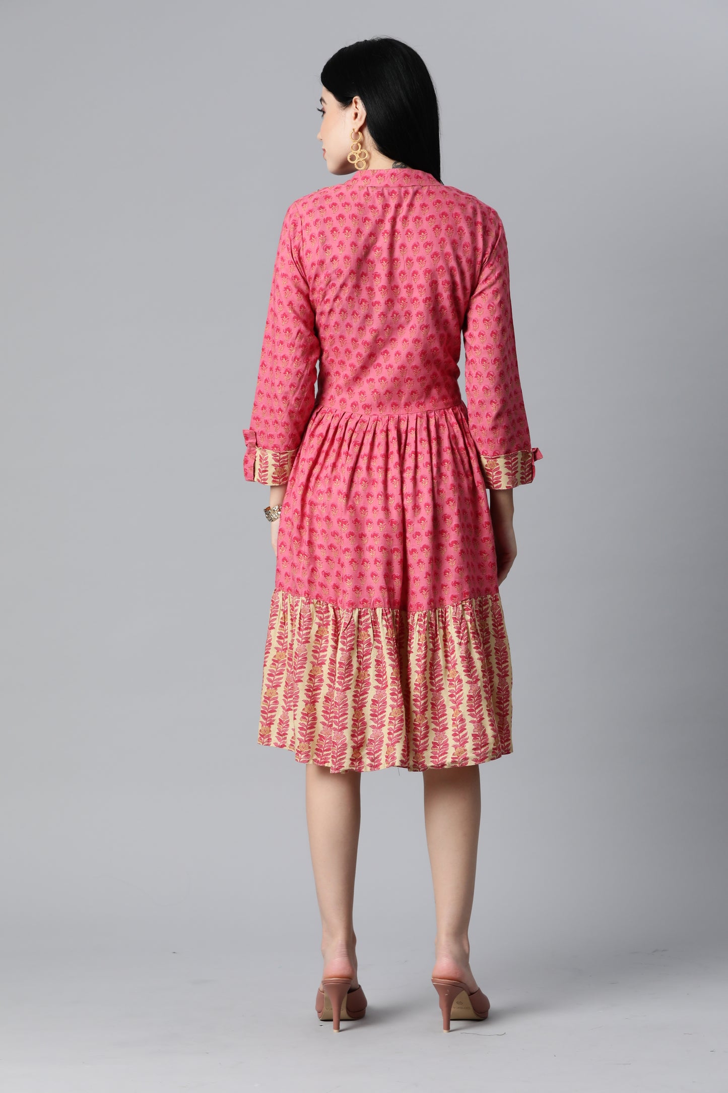 Pink Designer Flare Dress