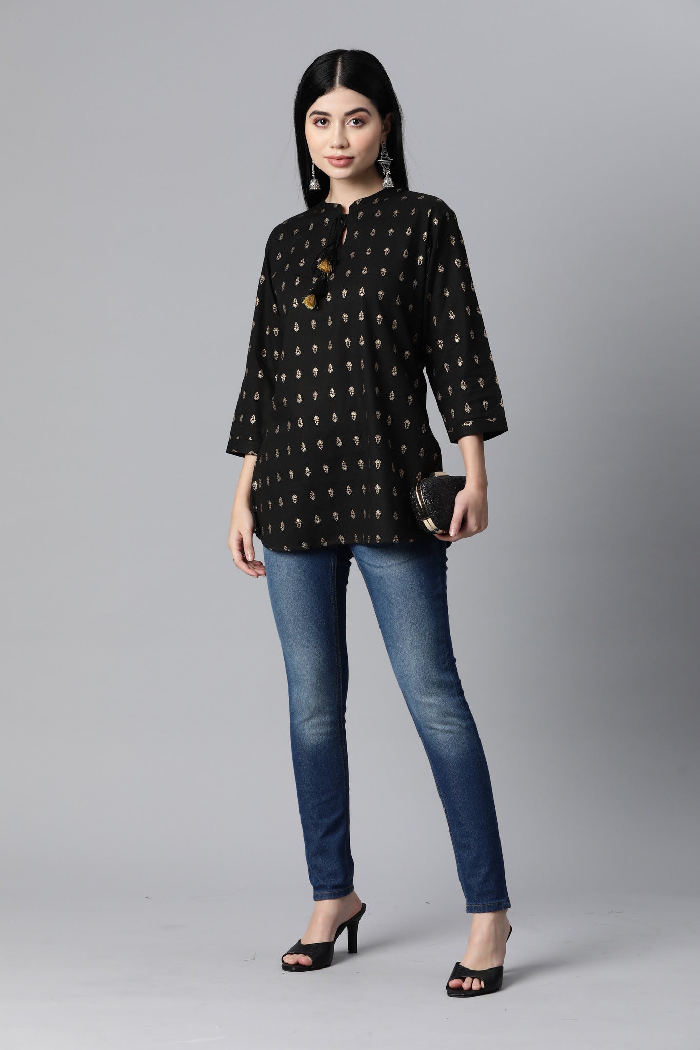 Black Everyday Short Kurta