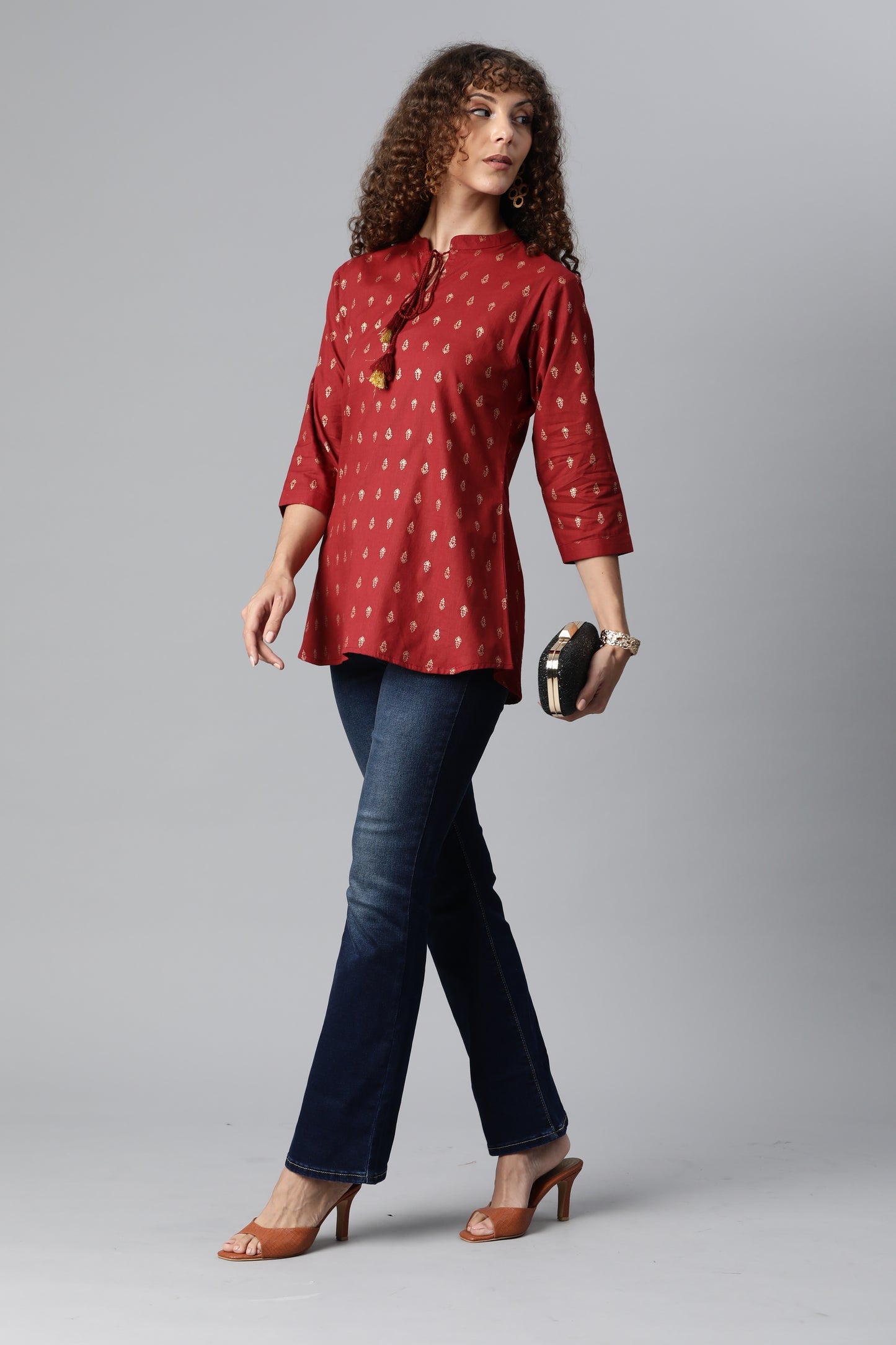 Maroon Everyday Short Kurta
