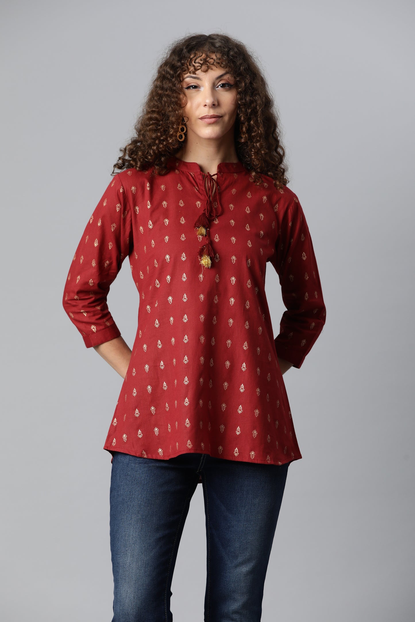 Maroon Everyday Short Kurta