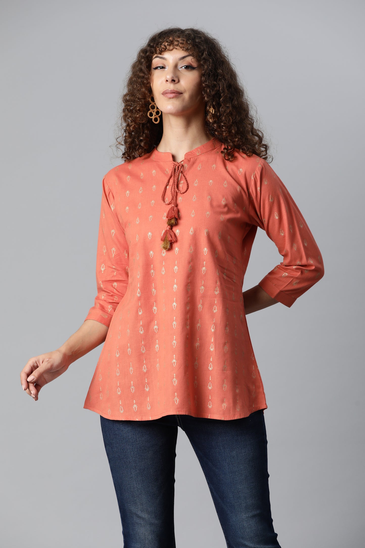 Peach Everyday Short Kurta
