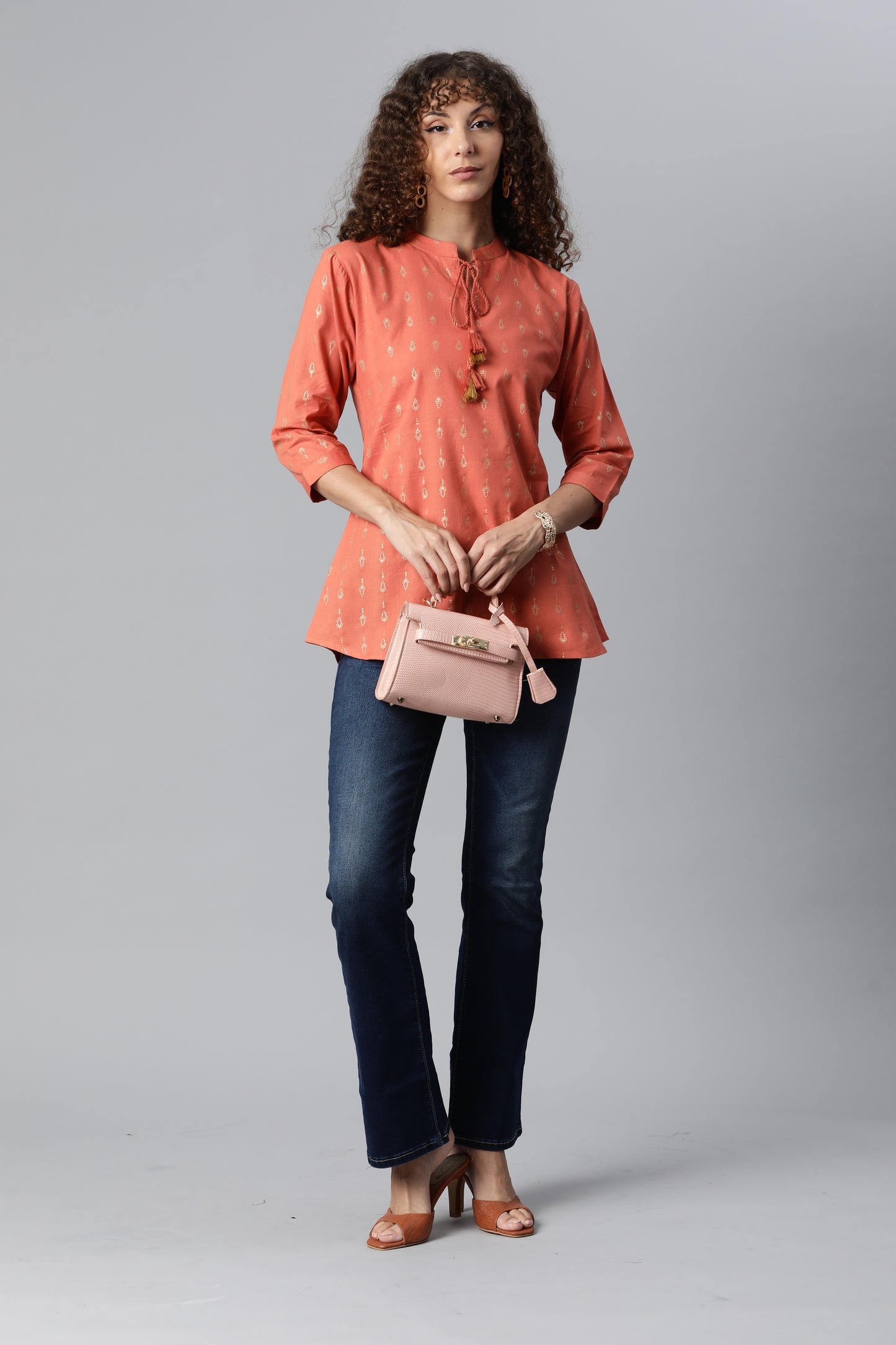 Peach Everyday Short Kurta