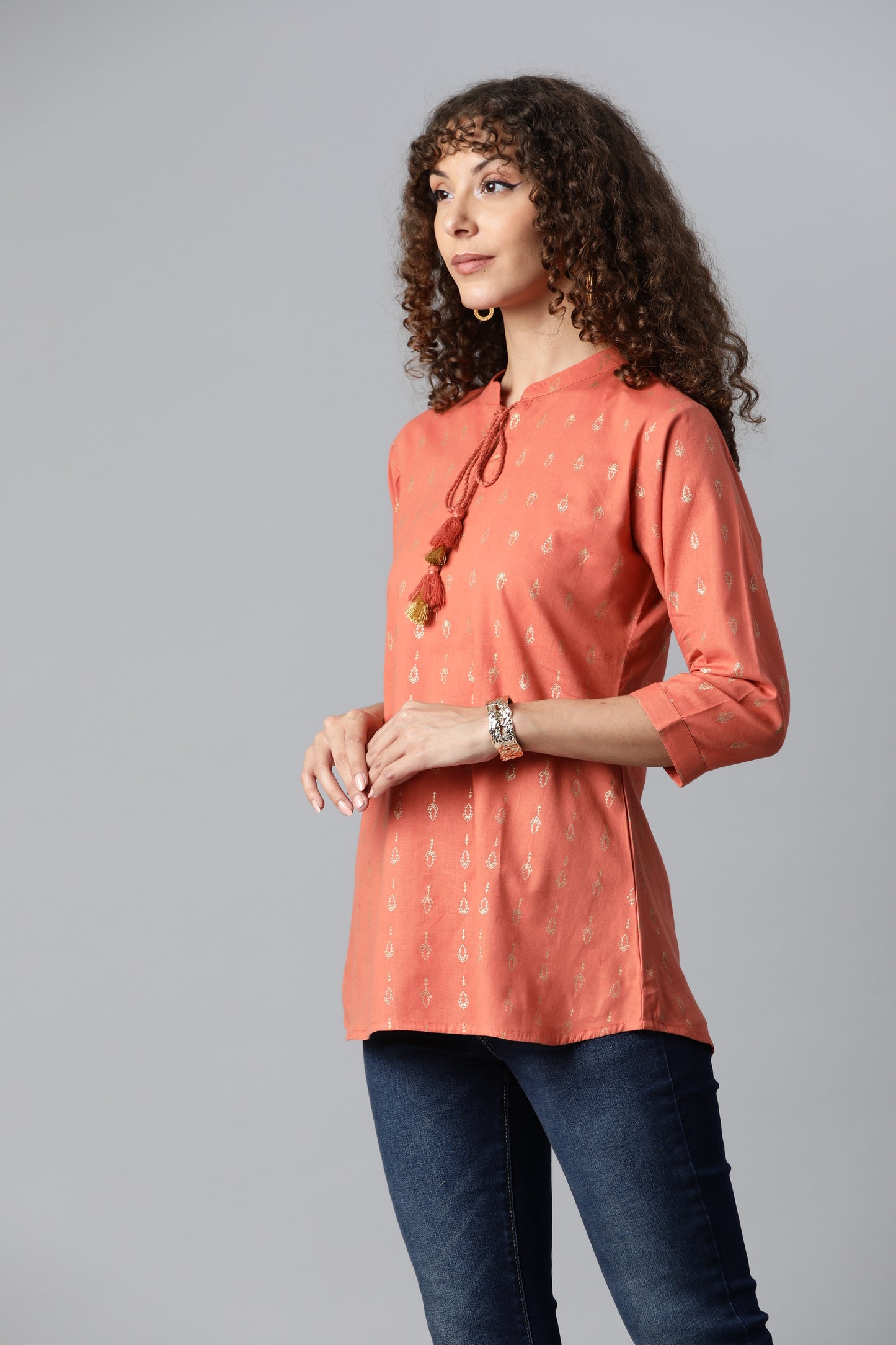 Peach Everyday Short Kurta