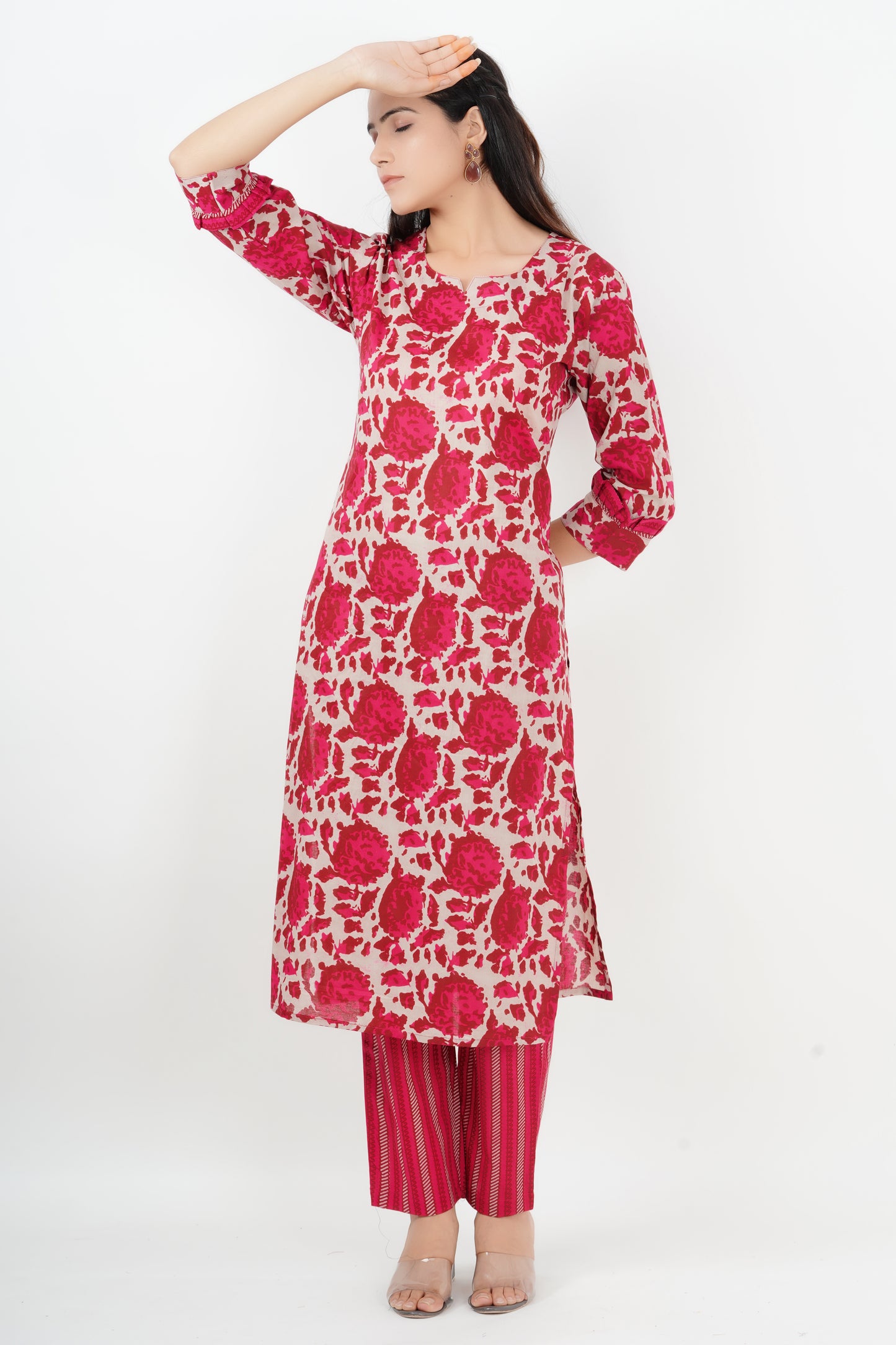 Bagru Print Casual Suit With Dupatta