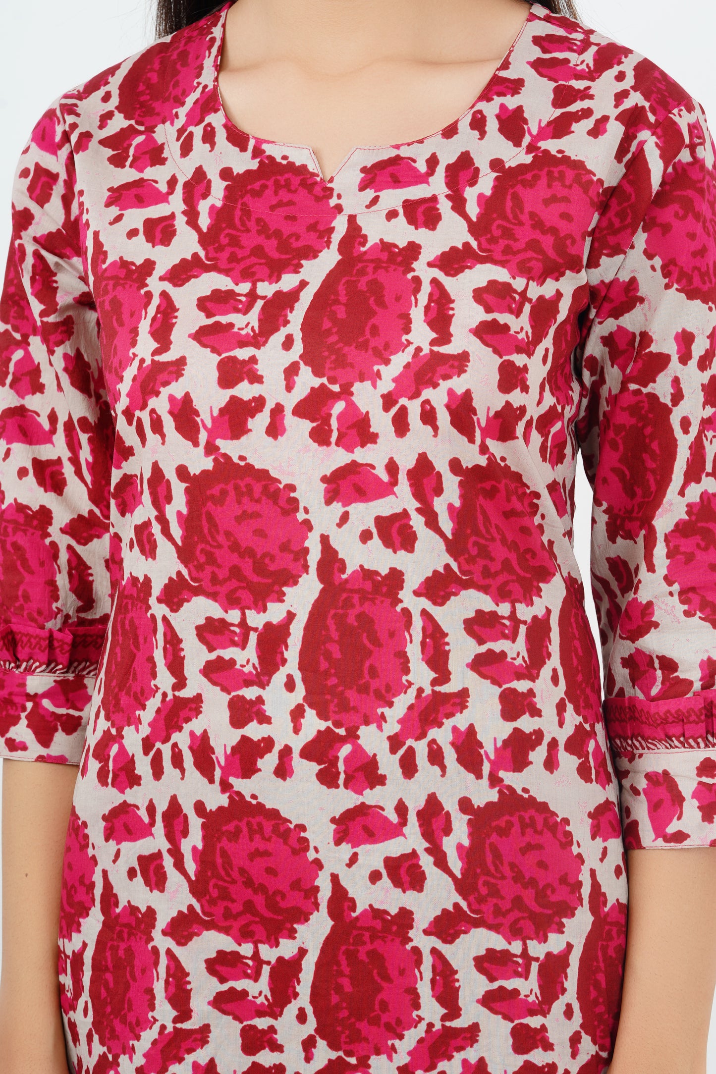 Bagru Print Casual Suit With Dupatta