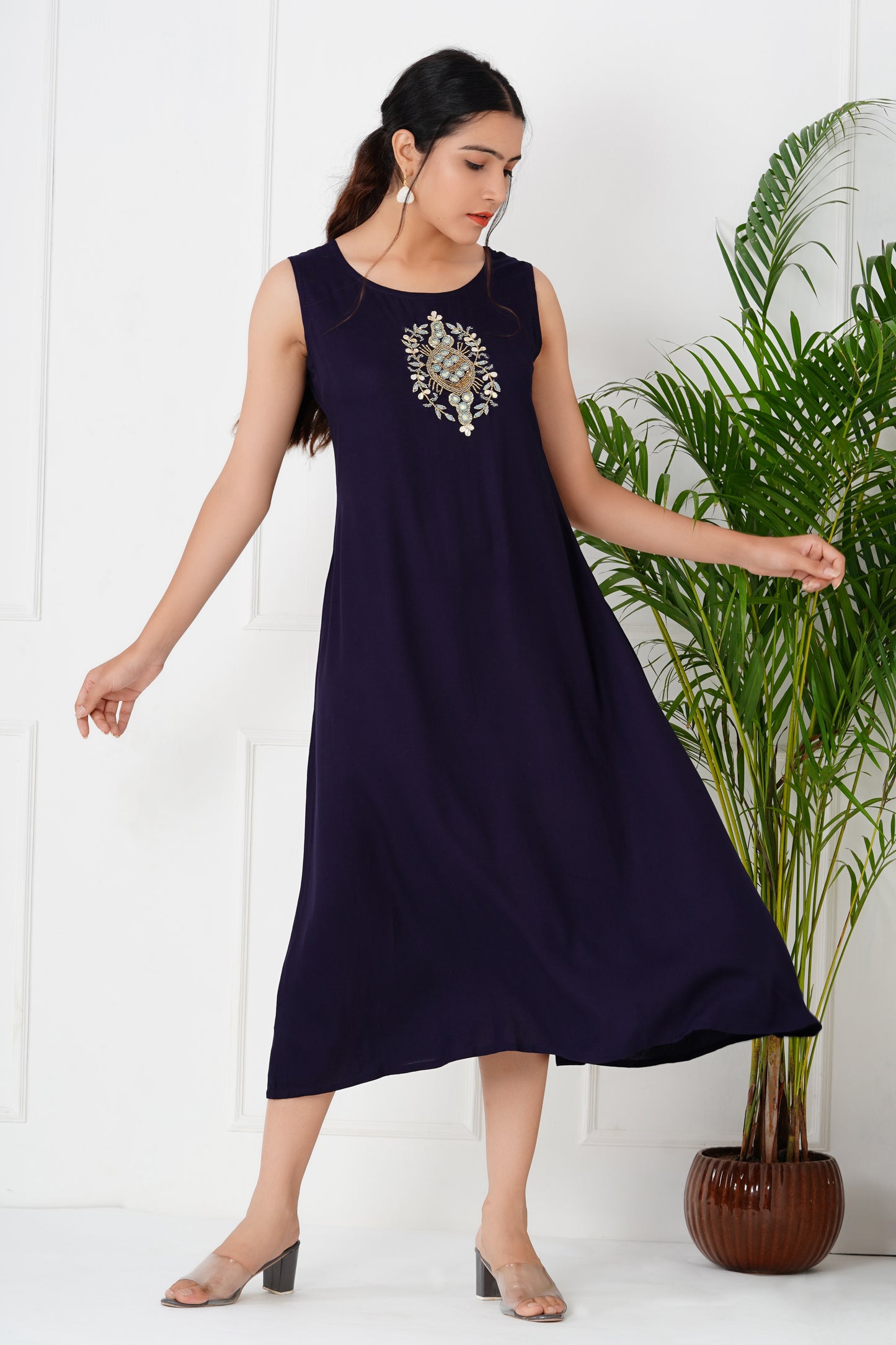 Blue Kurti With Shrug