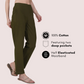 Olive Green Wide Leg Cotton Pant