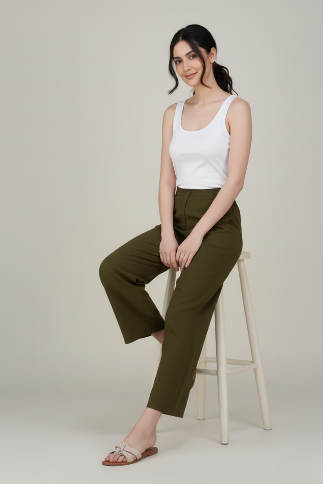 Olive Green Premium Formal Cotton Pant