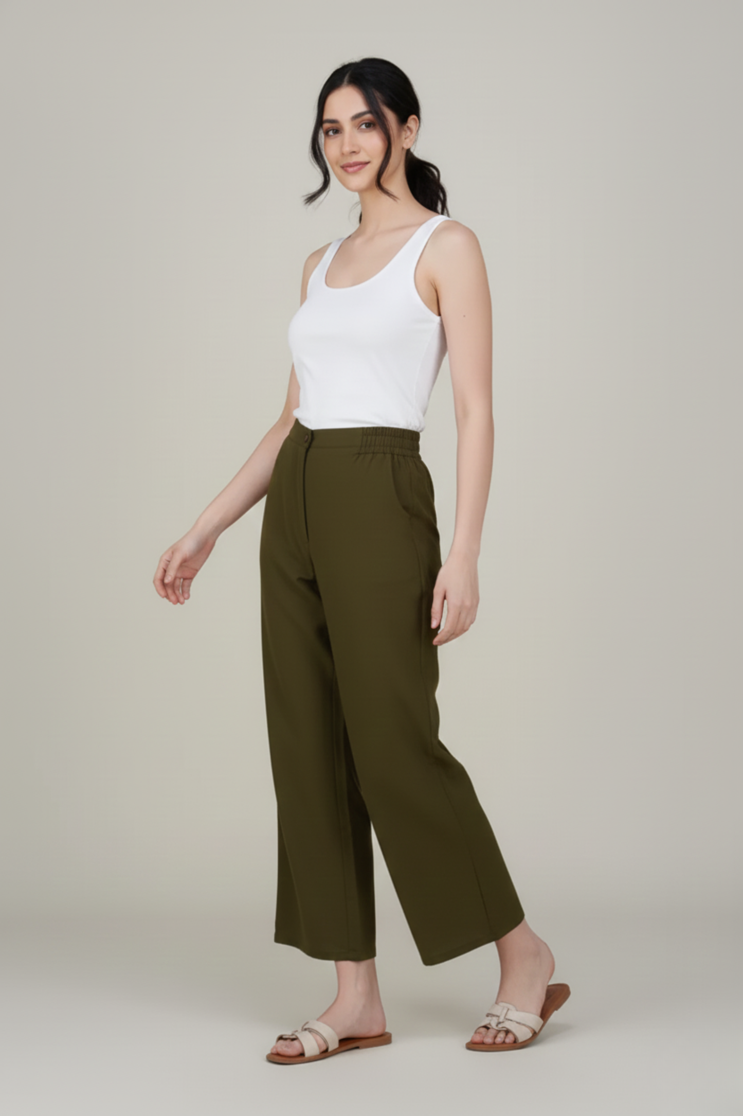 Olive Green Premium Formal Cotton Pant