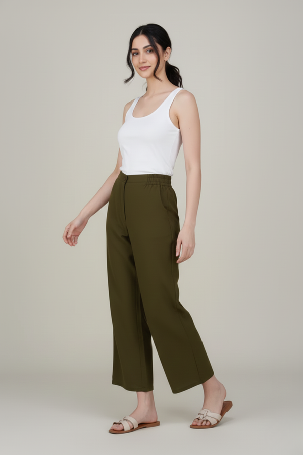 Olive Green Premium Formal Cotton Pant