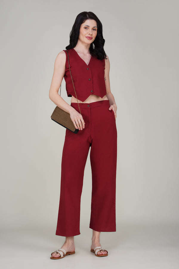 Maroon Formal Co-ord Set