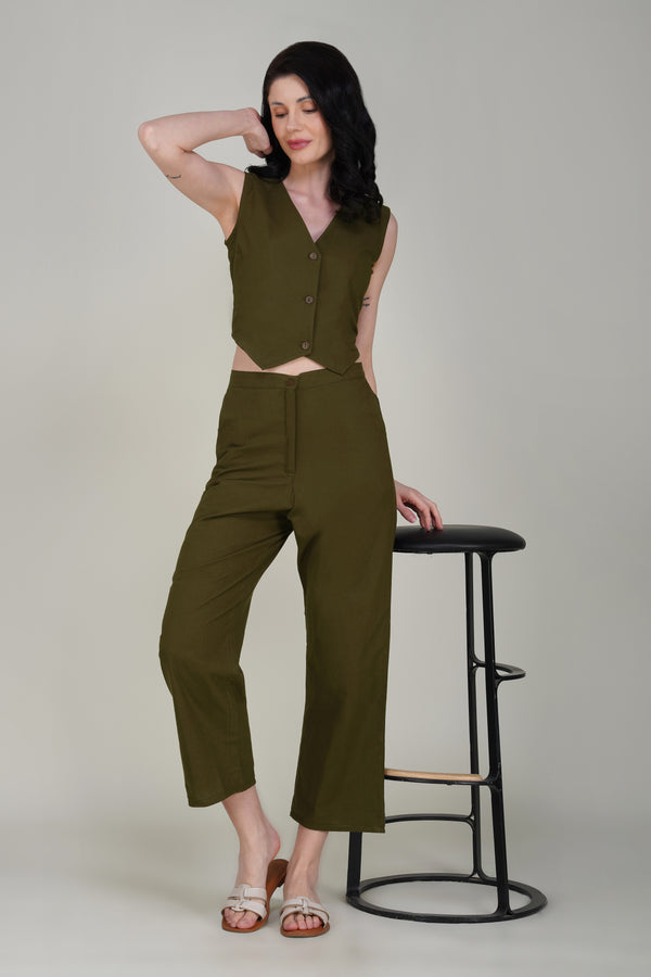 Olive Green Formal Co-ord Set