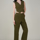 Olive Green  Stylish Cotton Waist coat