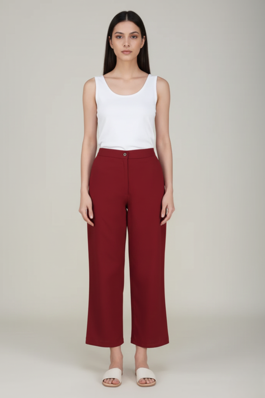 Maroon Premium Formal Cotton Pant