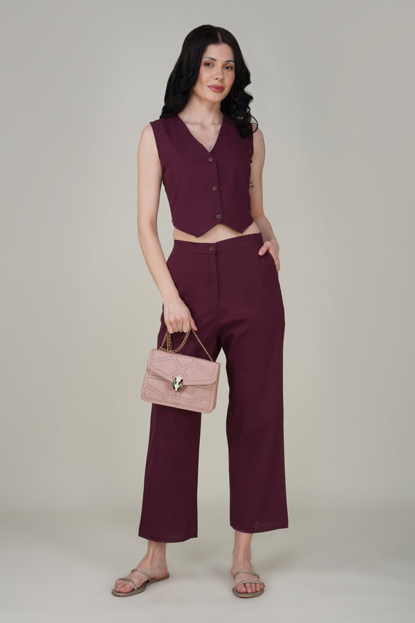 Wine Formal Co-ord Set