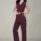 Wine Stylish Cotton Waist coat