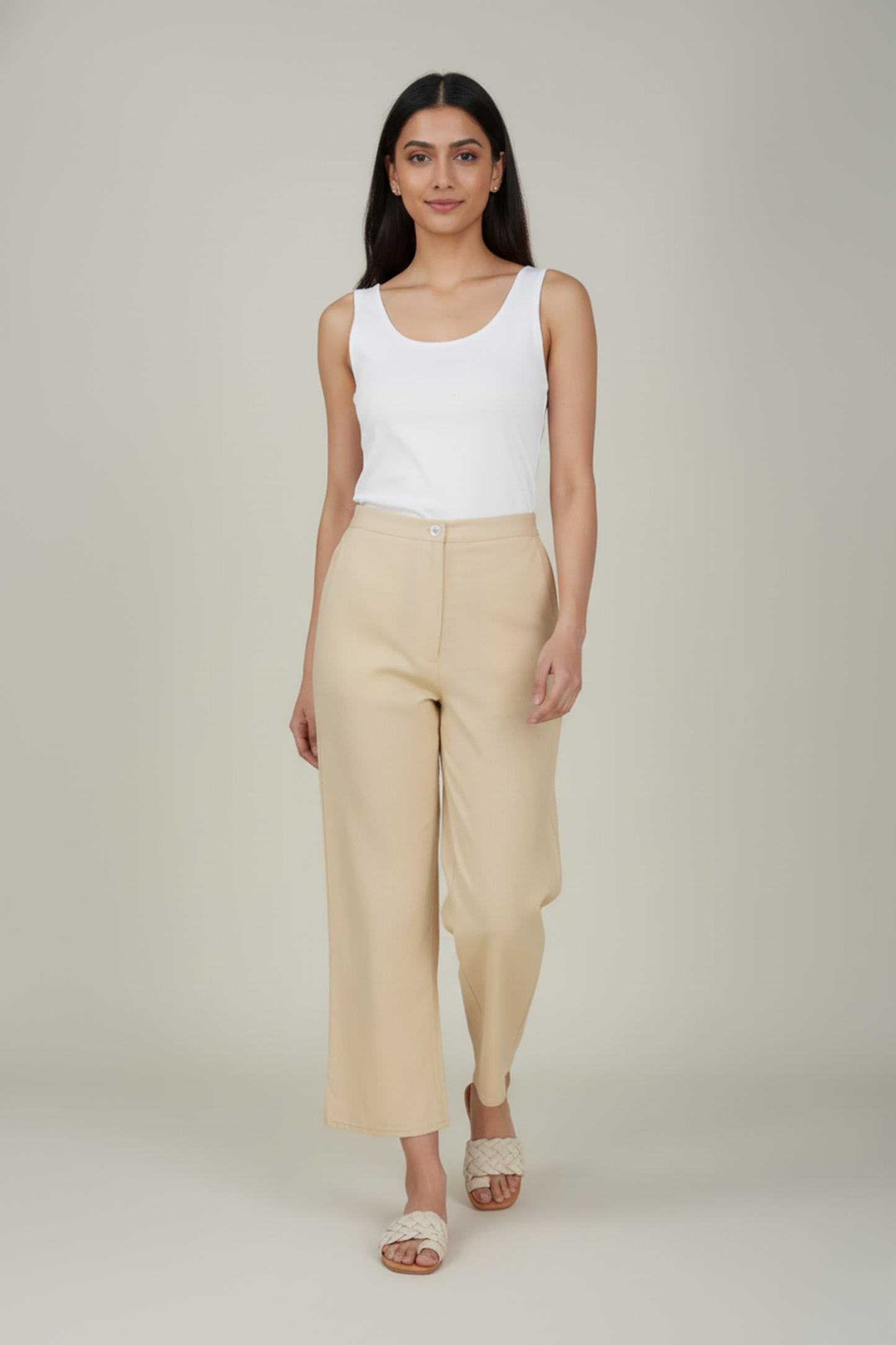 Beige Premium Formal Cotton Pant