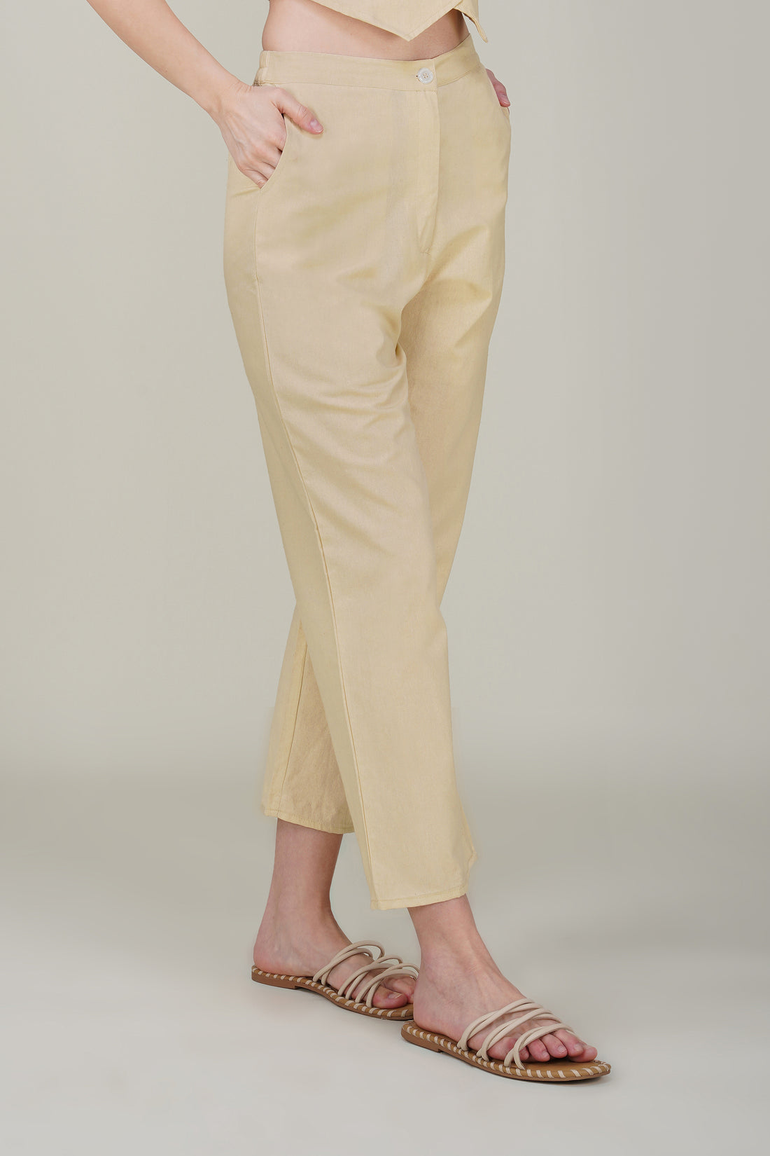 Beige Stylish Cotton Waist coat