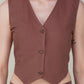 Rose Taupe Stylish Cotton Waist coat