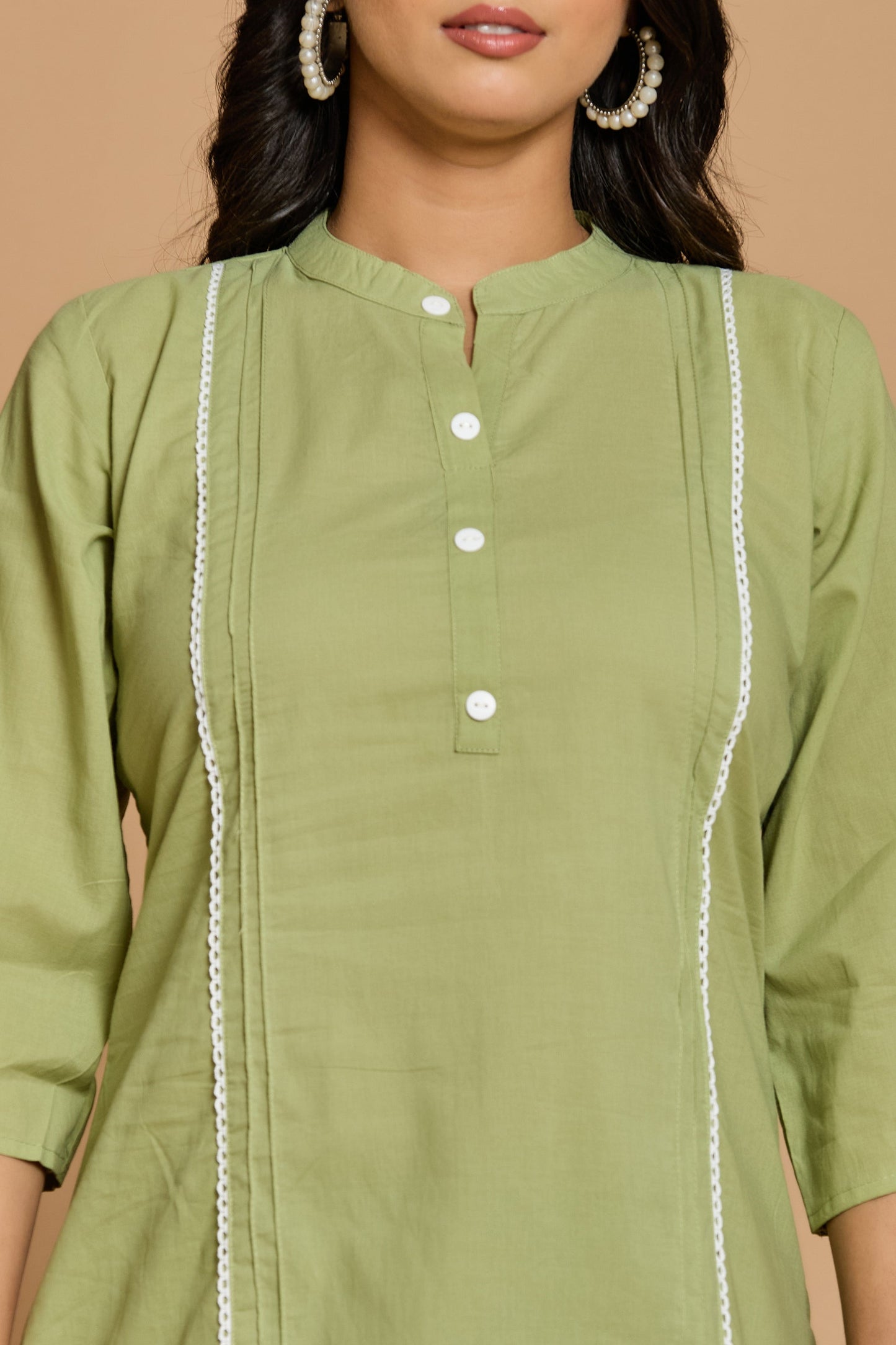 Olive Mist Solid Cotton Co-ord Set