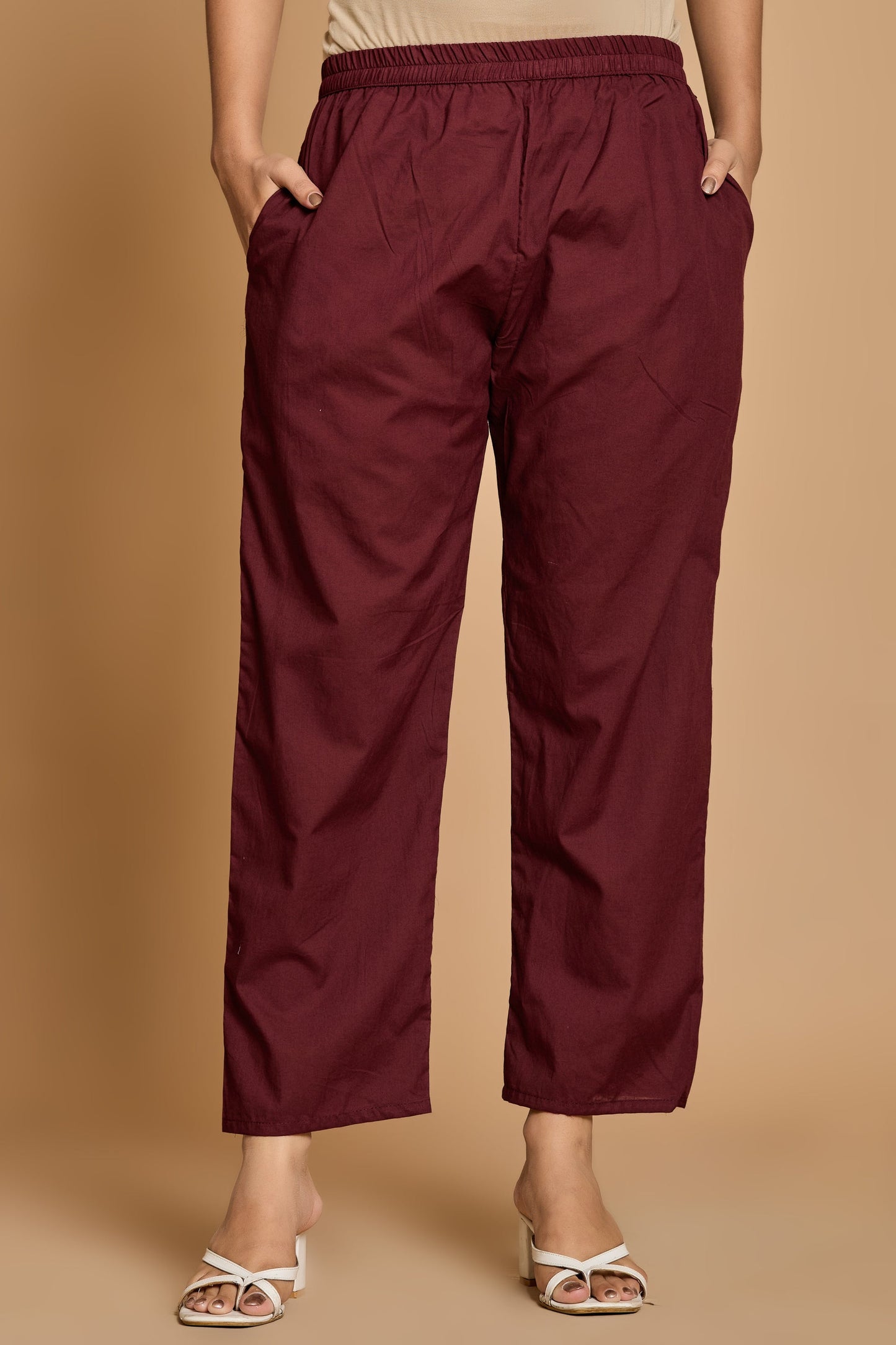 Maroon Solid Cotton Co-ord Set